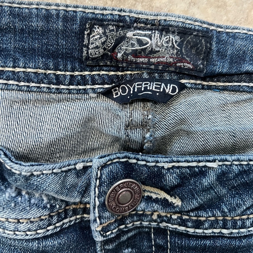 Women’s silver jeans distressed boyfriend 31/25 - Picture 7 of 10